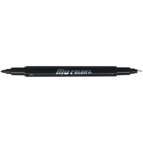 [HMWNCSPDA2T2S0.7MMBK] Dong-A My Color 2 Twin Type 2-side Soft Pen 0.7mm & 0.3mm (Black)