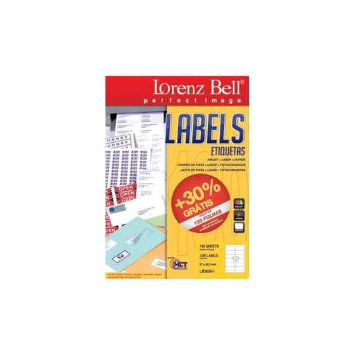 [HMPNLMLLB12L97x42.3MM] Mailing Label Lorenz Bell (12 Labels) 97 x 42.3 mm