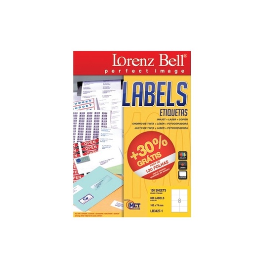 [HMPNLMLLB8L105x74MM] Mailing Label Lorenz Bell (8 Labels)