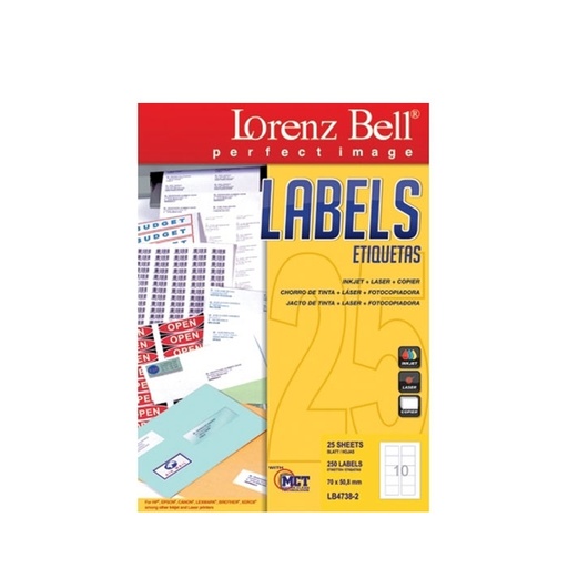 [HMPNLMLLB10L70x50.8MM] Mailing Label Lorenz Bell (10 Label)  70 x 50.8 mm (25 sheets)