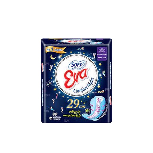 [HMFMMPSFEVN29CM] Sofy Eva Sanitary Napkin Comfort Night Slim Wing Cotton 29cm