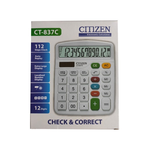 [HMOECLCTZCT837C] Citizen Calculator CT-837C