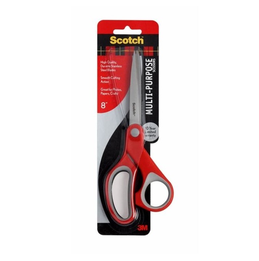 [HMENPSCSCTMP1428RD8INC] Scotch Multi-Purpose Scissors 1428, Red, 8 inch (203 mm)