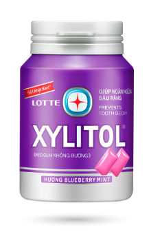 Lotte Xylito Sugar Free Gum, Blueberry Mint Flavour( 58 g)