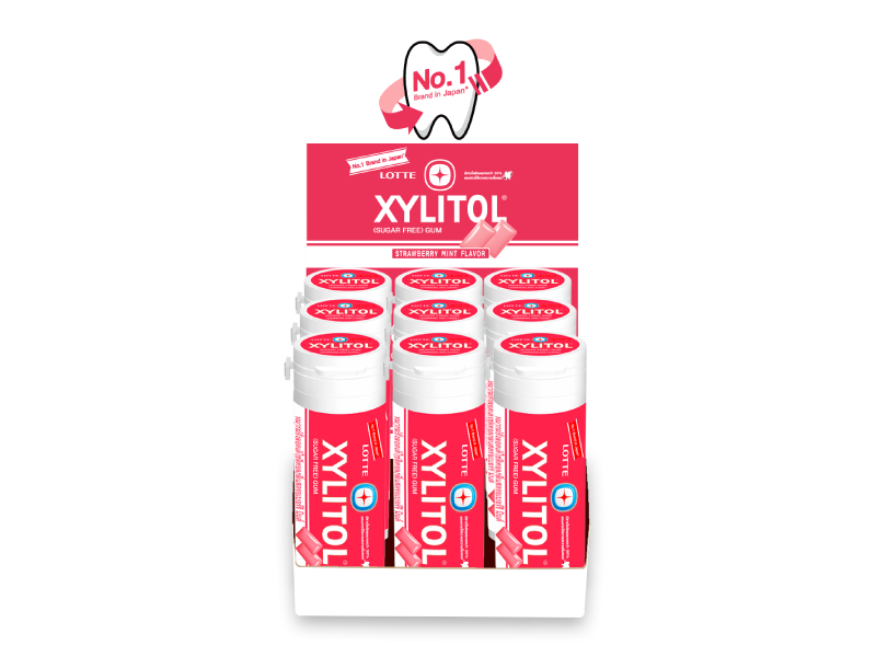 LOTTE XYLITOL GUM STRAWBERRY MINT FLAVOR(26.1g)