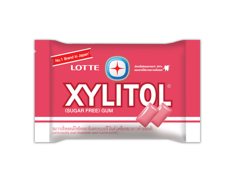 LOTTE XYLITOL GUM STRAWBERRY MINT FLAVOR(11.6g)