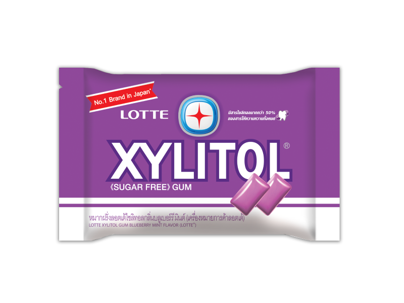 LOTTE XYLITOL GUM BLUEBERRY MINT FLAVOR(11.6g)