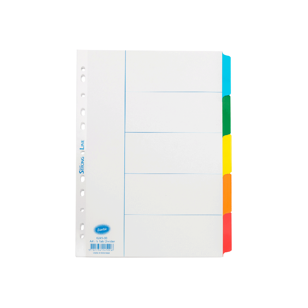 Bantex A4 Size 5 Dividers 6245