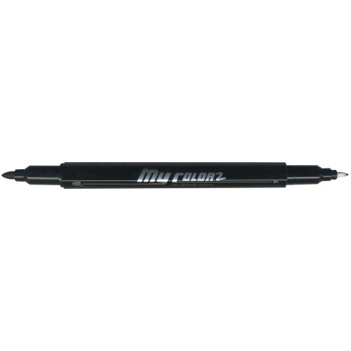 [HMWNCSPDA2T2S0.7MMBK] Dong-A My Color 2 Twin Type 2-side Soft Pen 0.7mm & 0.3mm (Black)