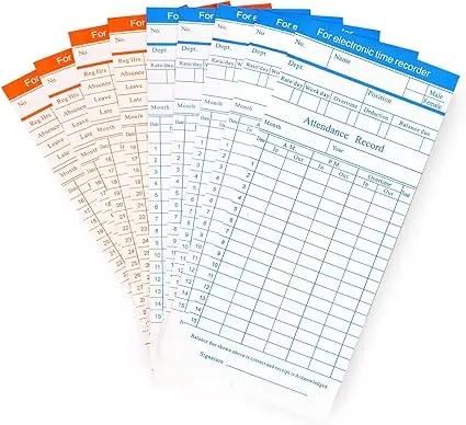 Time Card For Time Card Machine 