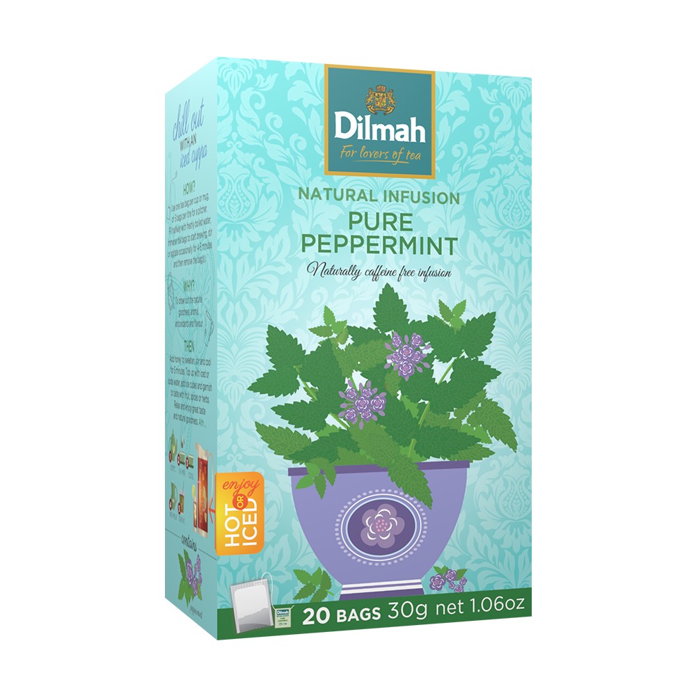 Dilmah Pure Peppermint Leaves Natural Infusion-20 Individually Wrapped Tea Bags