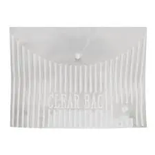 [HMFNSFBCLG] File Bag (Clear) (China) Legal with button  (Blue)