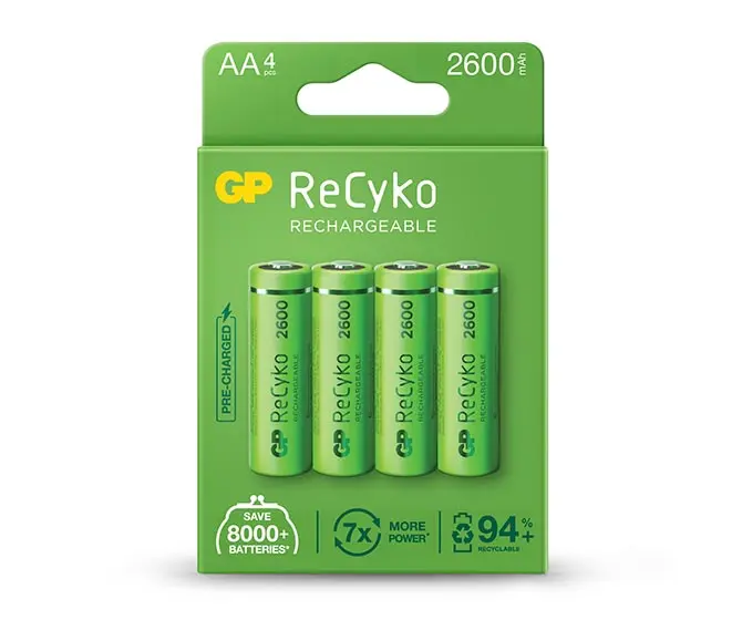 GP ReCyko battery 2600mAh AA (4 battery pack) 
