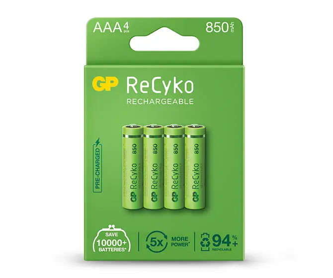 GP ReCyko  Rechargeable battery 850mAh AAA (4 battery pack) 