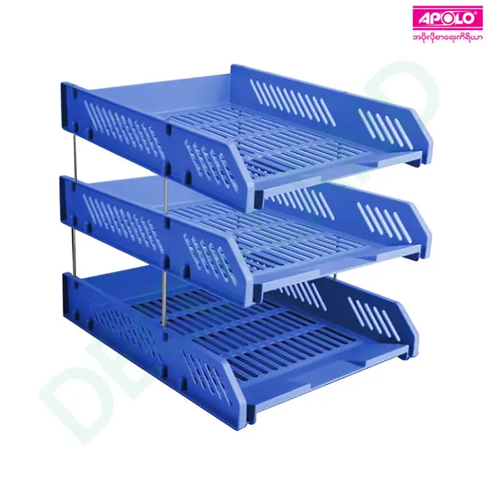 [HMFNSLTAPL3TRBL] Apolo - File Tray / Letter Trays A4 (3 tiers  )  (Blue)