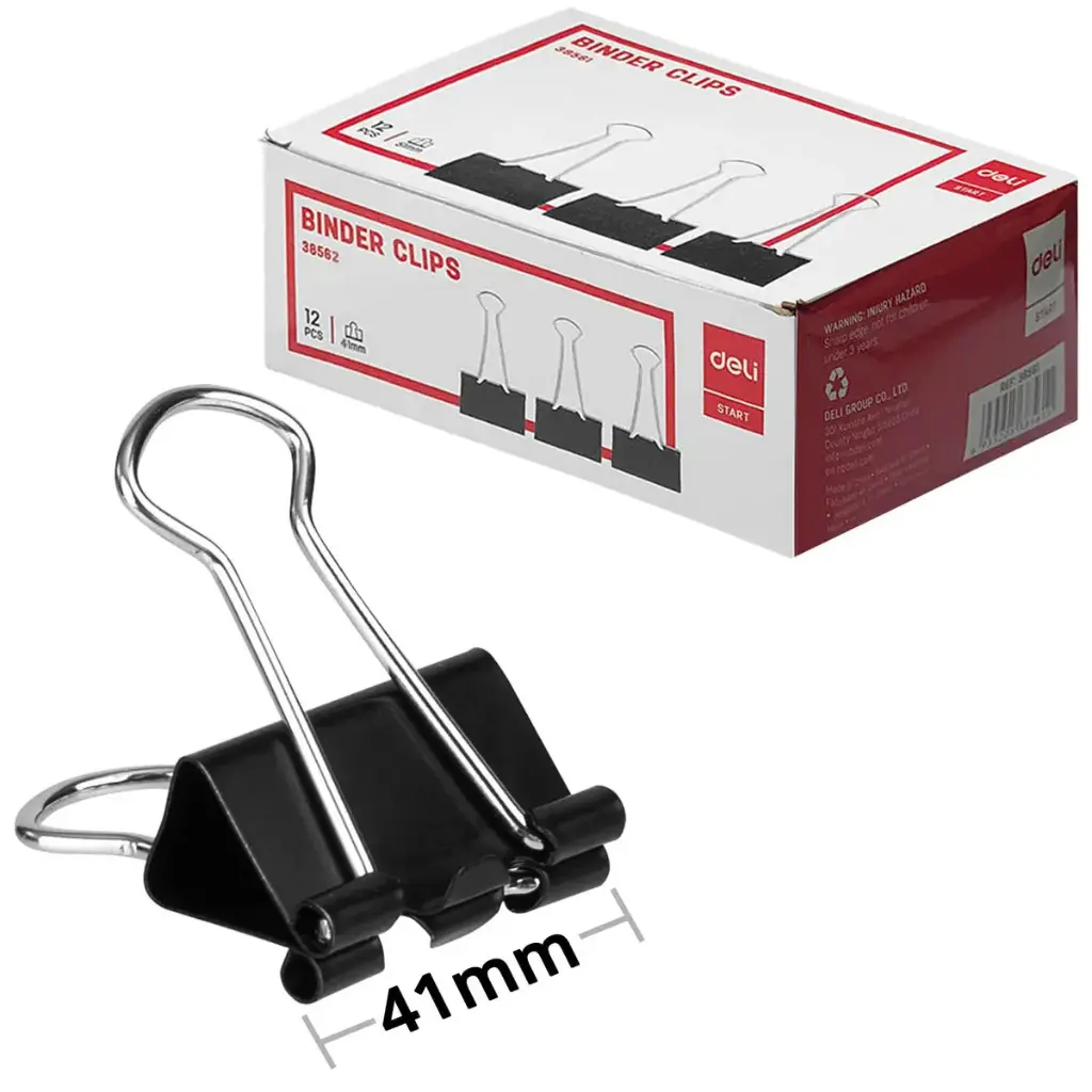 Deli Binder Clip 41 mm  ( Black )
