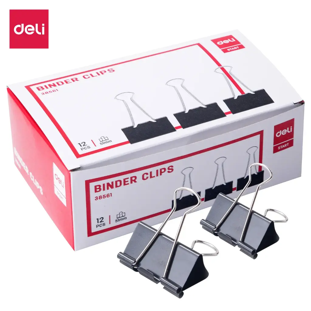 Deli Binder Clip 51 mm  ( Black ) 