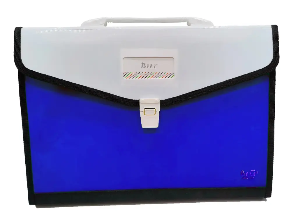 [BEFWH13PBL] Bili 13 Pockets Expanding File With Handle (Blue)