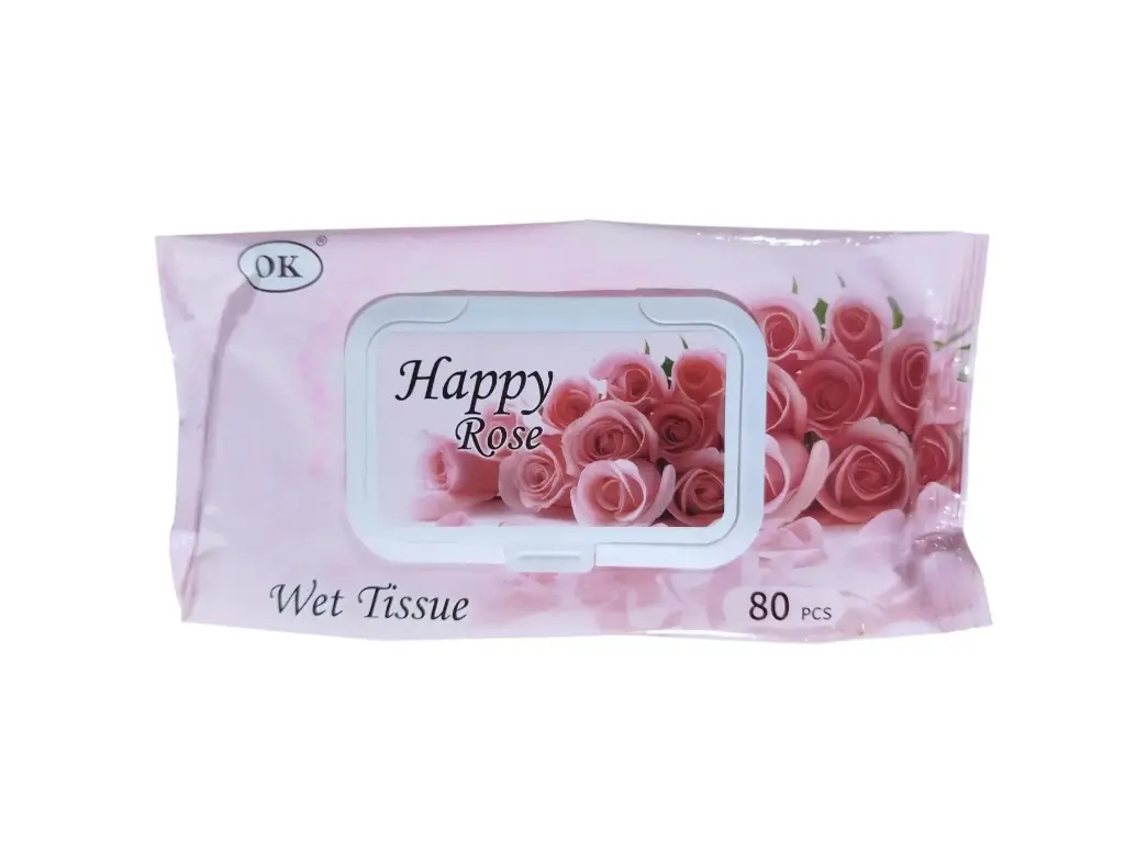 [HMHKNKAHRWW80PCS] OK Happy Rose Wet Tissues (80pcs) 