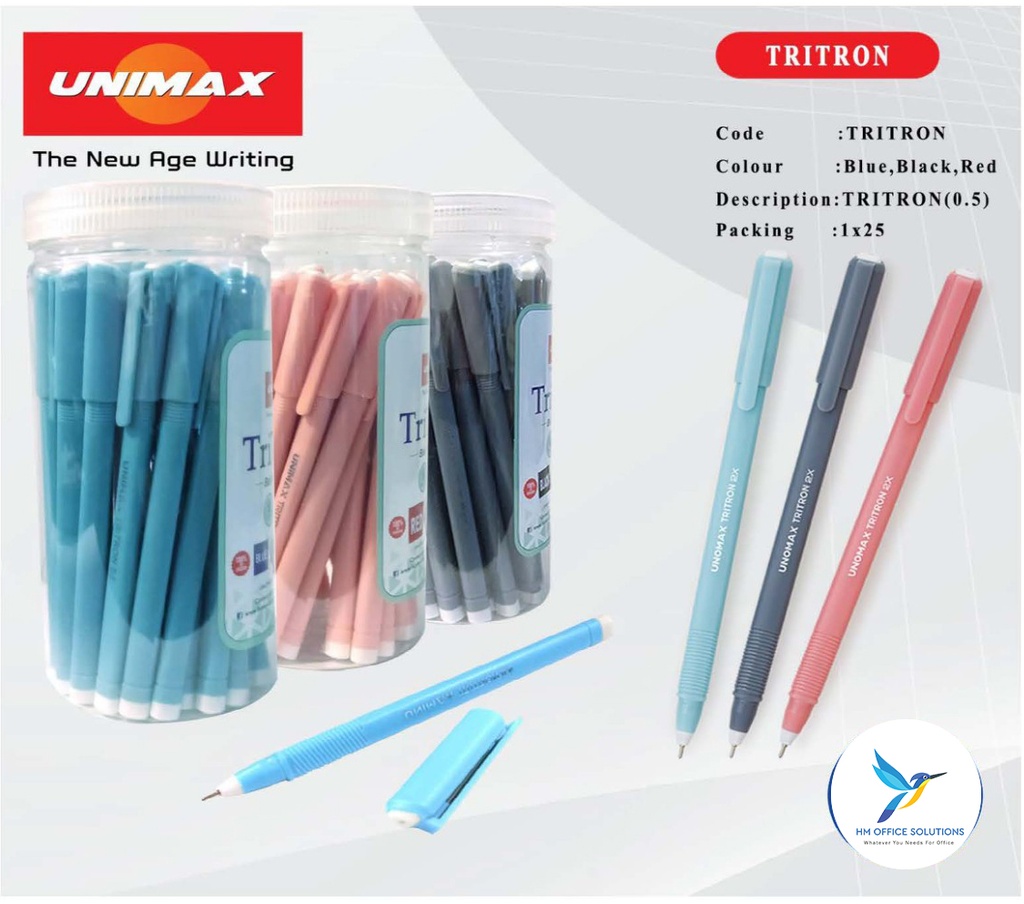 [HMWNCUMTBPP0.5MMBK] Unimax Tritron Ball Point Pen (0.5mm) 25pcs  (Black)