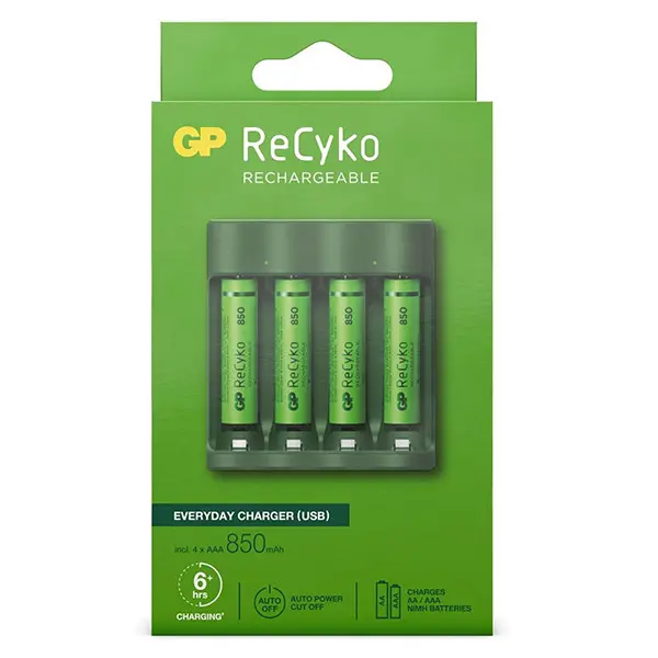 GP USB basic charger + GP rechargeable AAA Batteries / HR03 Ni-Mh battery 