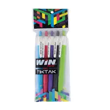 [HMWNCWTTBPP0.5MMBL] Win Tik Tak Ball Point Pen with click (0.5mm) 5pcs (Blue)