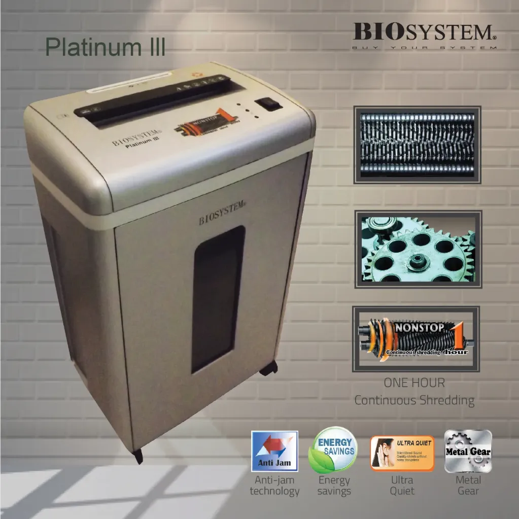 [HMOEAPSBSPTMIII] BIOSYSTEM - PAPER SHREDDER Platinum III