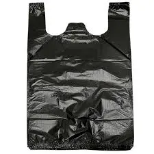 Plastic Bag (12" x 20") Black with handle  (Blue)