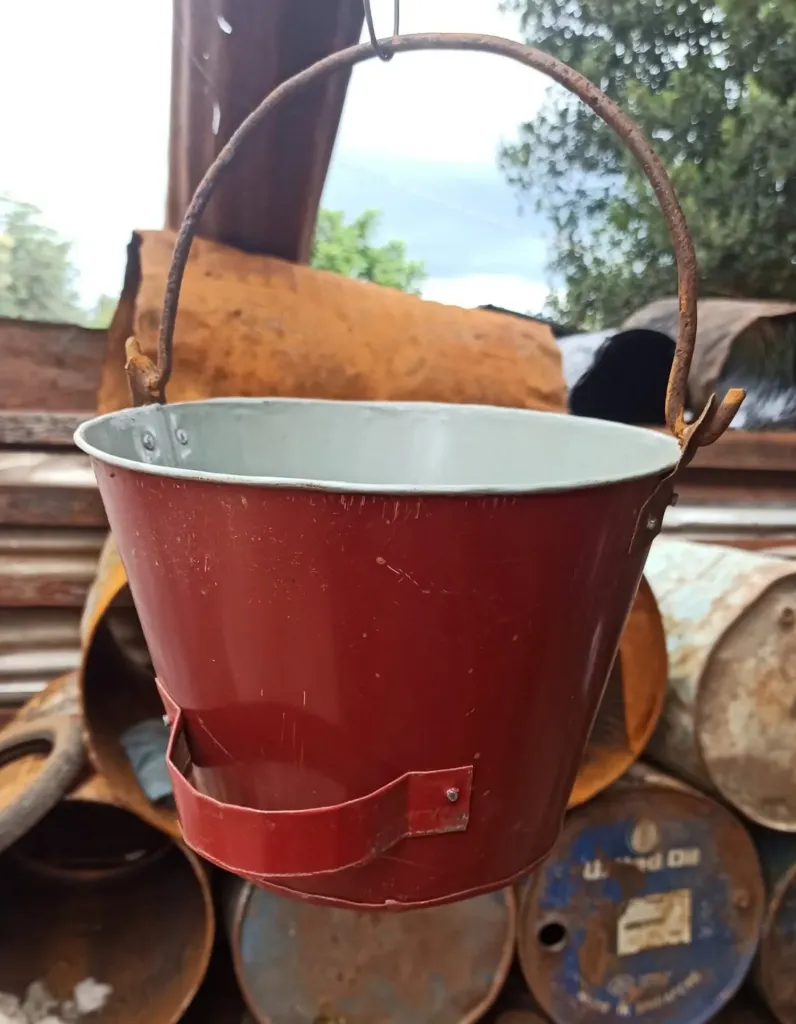 Fire Bucket With Metal Handle