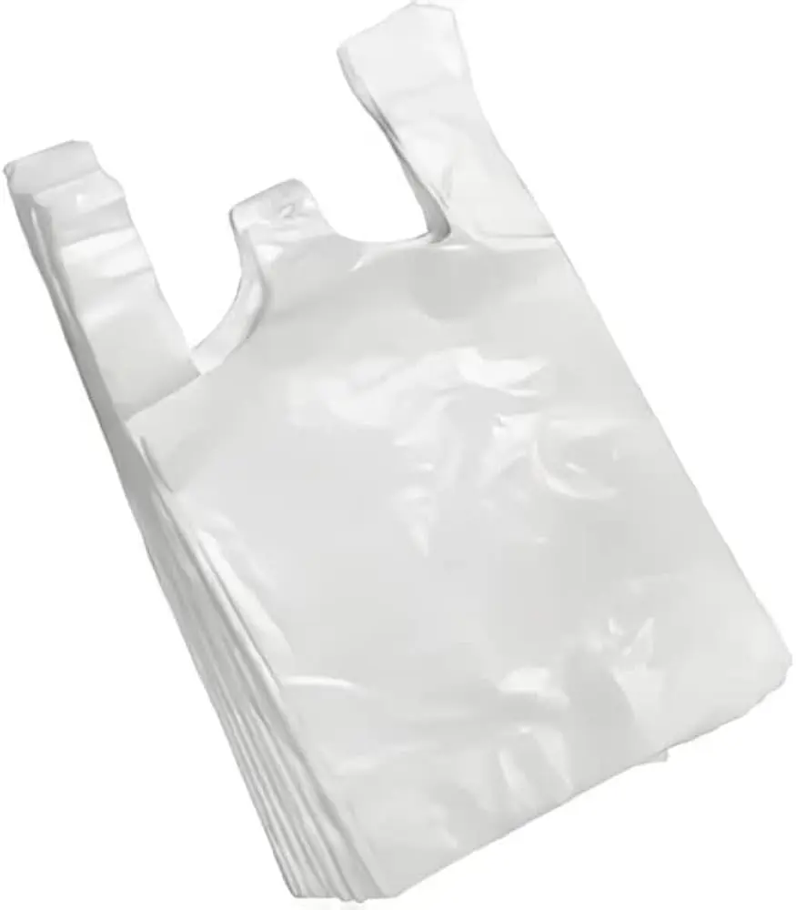 Transparent Plastic Bag 14" x 28" with handle (White)