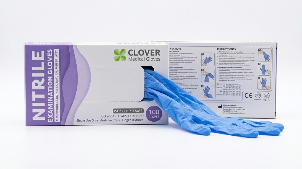 [MED-HM-00001] Clover Medical Nitrile Examination Vinyl Gloves