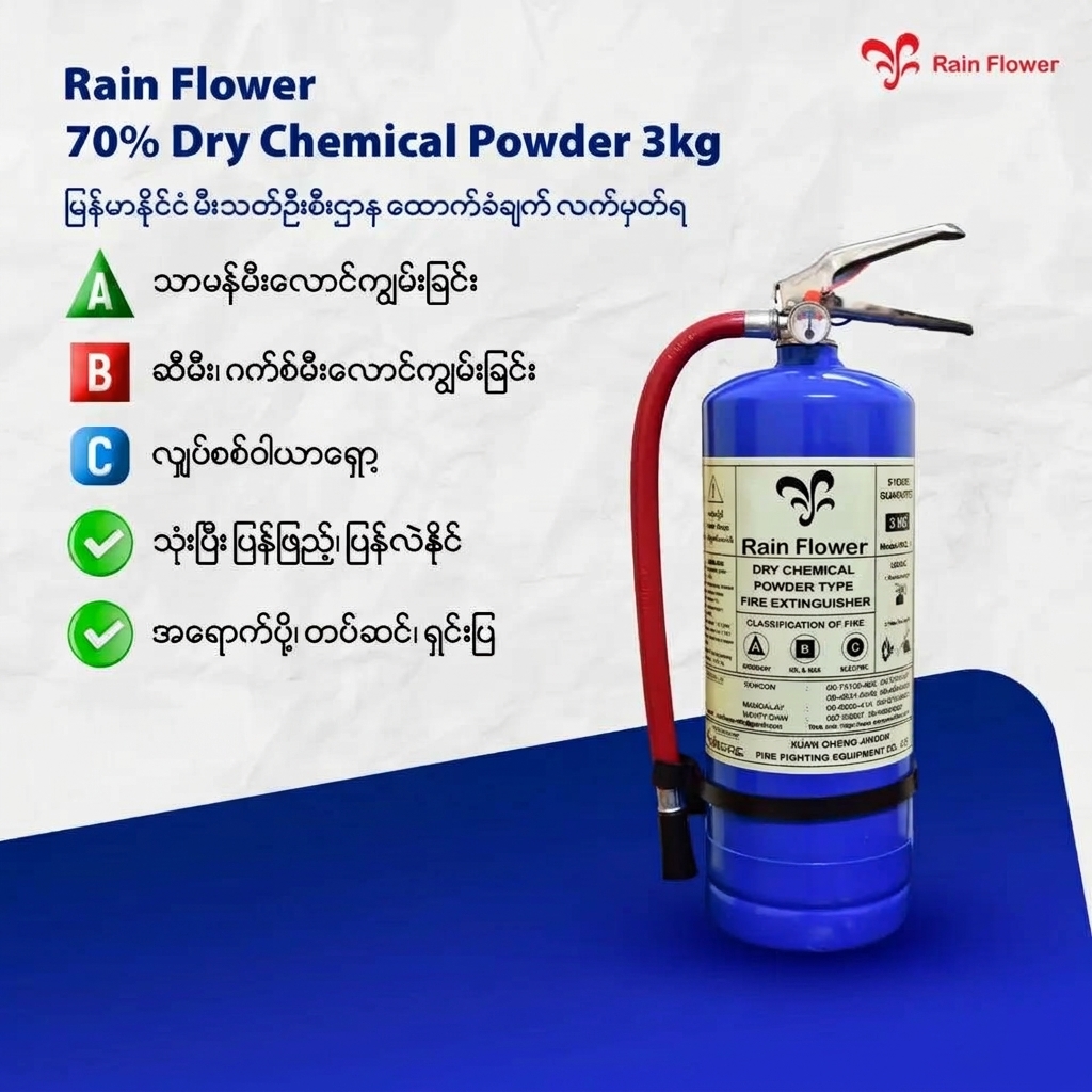 Rain Flower 3kg Dry Chemical  Fire Extinguisher