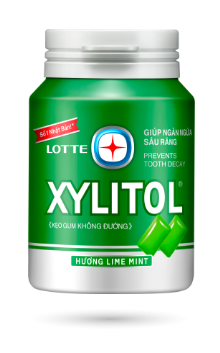 Lotte Xylito Sugar Free Gum,  Lime Mint flavor (58g)