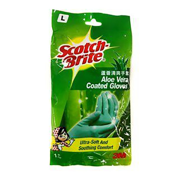 [HMGL3M-214101440021] 3M Scotch Brite Aloe Vera Glove 12" Gold(L)