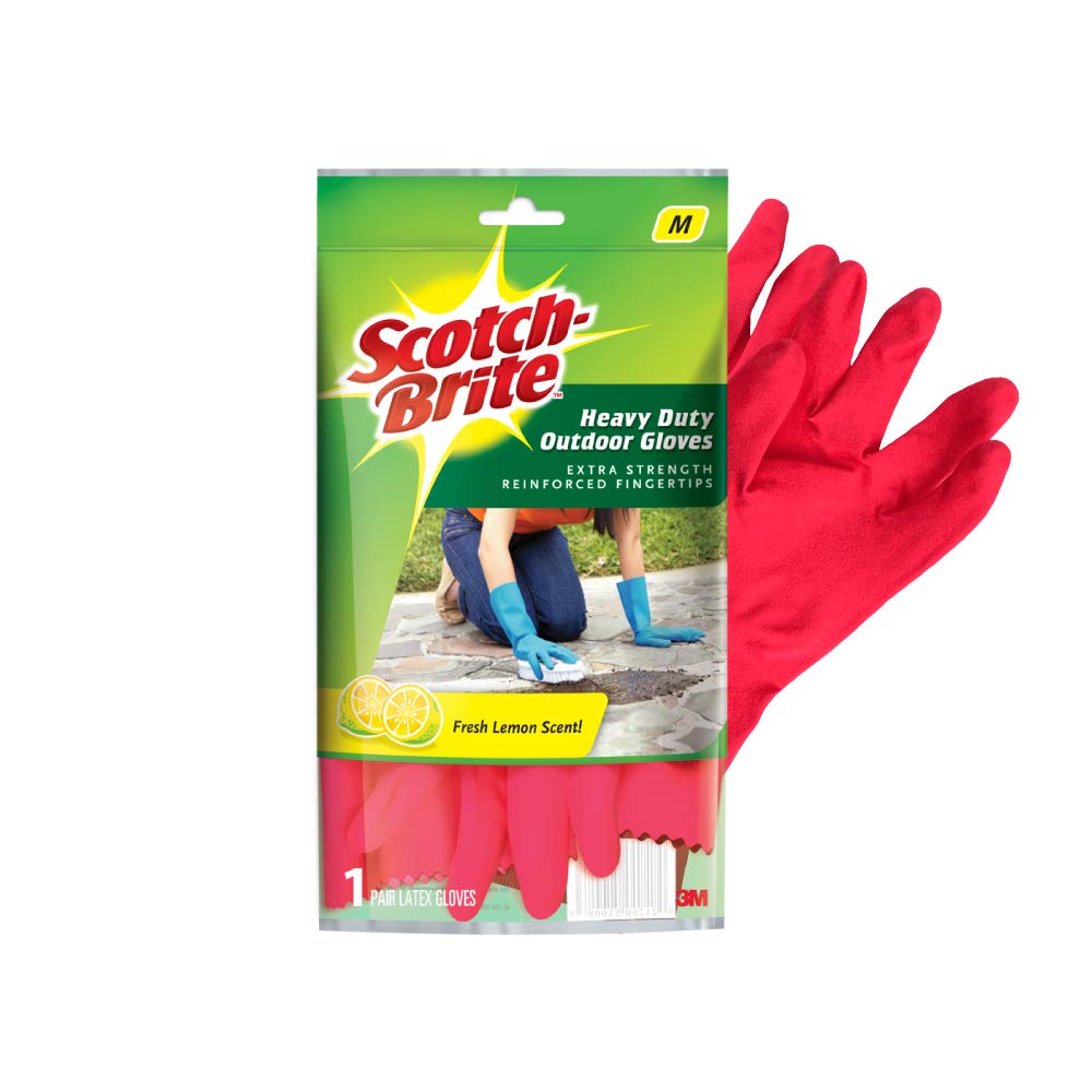 [HMGL3M-214101440036] 3M Scotch Brite Rubber Glove 2's Heavy Duty(M)