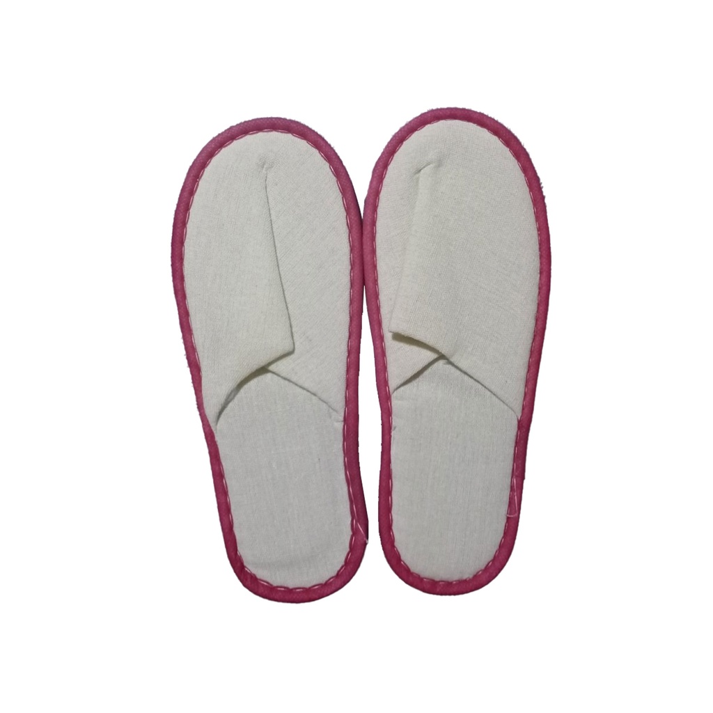 Disposable Hotel Slippers(Cream Color with Red Liner)