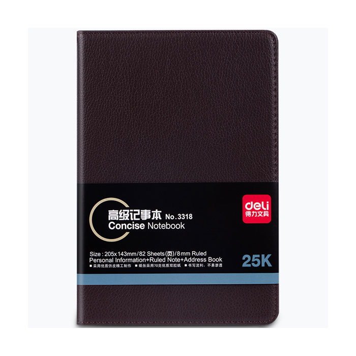 DELI-3318 Leather Cover Notebook