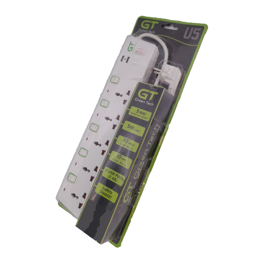 Green Technology - Power Extension Cord ,Surge Protector GTS-U5