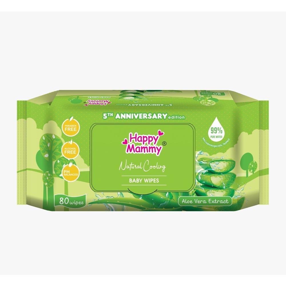 [HMHKHMALE80W] Happy Mammy Alovera Extract Wet Wipes ( 80 Wipes)