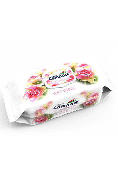 Ultra Compact Romantic Rose Wet Wipes(100Pcs)
