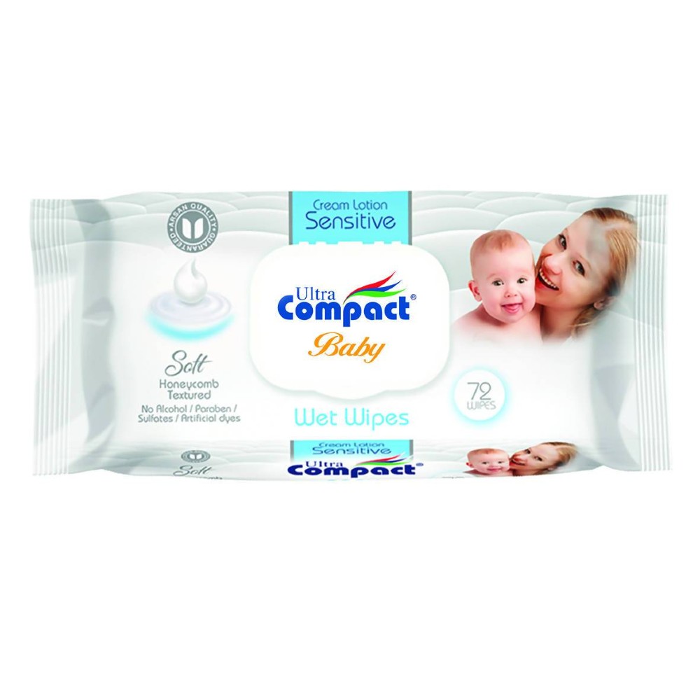 ULTRA COMPACT Baby Wet Cream Lotion Sensitive (72Pcs)