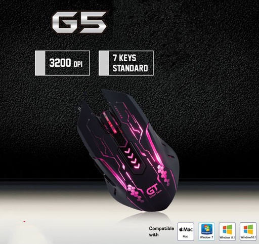 [HMGT7KUSBGMGTMG5] Green Technology - 7 Keys USB Gaming Mouse GTM-G5