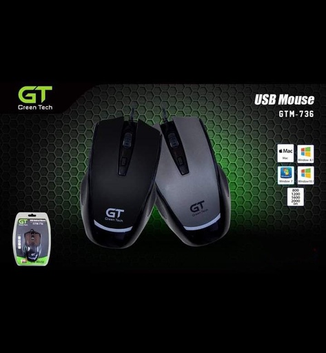 [HMGT6KUSBMGTM736] Green Technology - 6 Keys USB Mouse  GTM-736