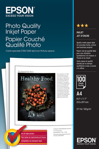 [HMPLPPEPA4102G] Epson Ink Jet Photo Paper 102g (Matt)A4 