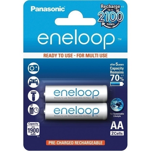 [HMOEBTPN19002BP1.2V] PANASONIC ENELOOP RECHARGEABLE BATTERY AA 1900 2BP