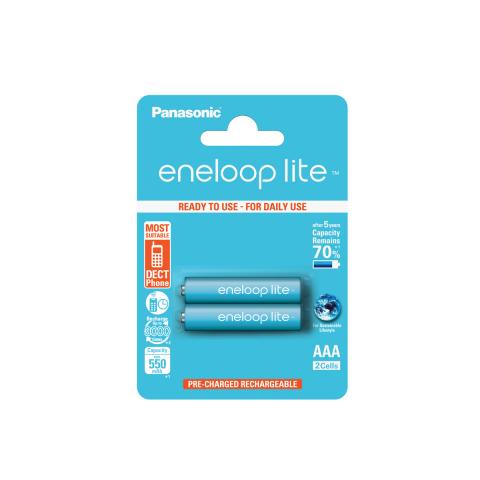 [HMOEBTPNAAA1.2V] PANASONIC eneloop lite AAA 550 mAh single blister 2Pcs