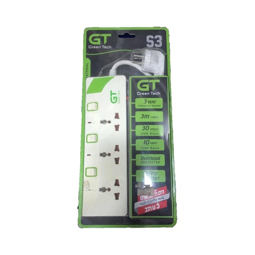 [HMGTSPGTSS3] Green Technology - Surge Protector GTS-S3 Power Extension Chord