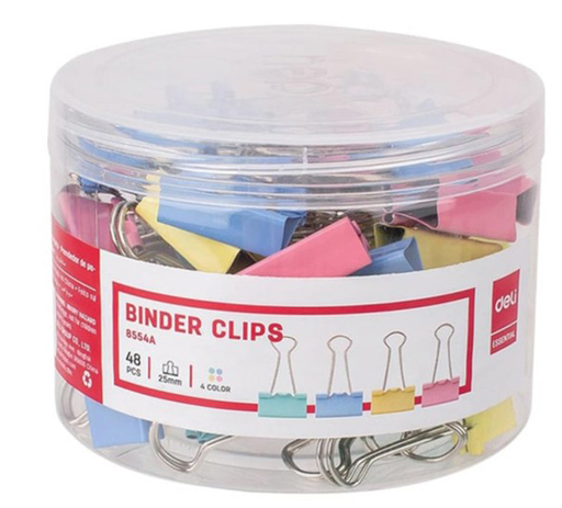 [HMDNPBC25MM48PC] Deli Binder Clip ( Assorted Color ) 25mm