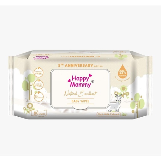 [HHMHKWWGME80W] Happy Mammy Goat Milk Extract Wet Wipes ( 80 Wipes)