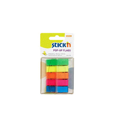 [HMBNPPUFSN45x12MM] Stick'n Pop Up Flags (45x12 mm) Mixed Neon
